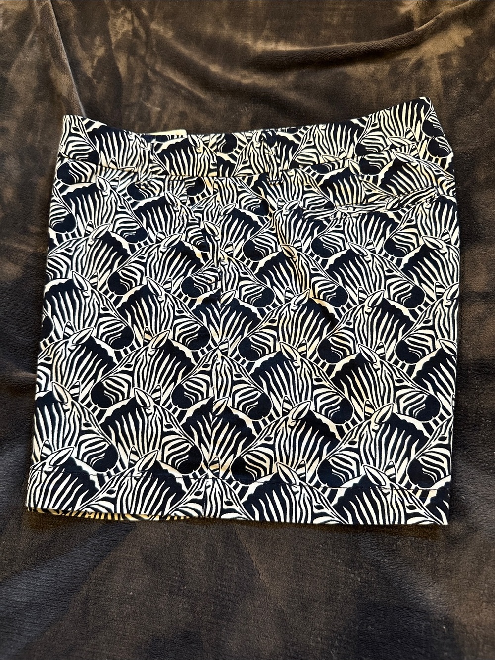 crown & ivy Navy and White Zebra-Pattern Shorts